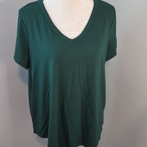 🆕️ V-neck Soft T-shirt By Sonoma / Dark Green / XXL